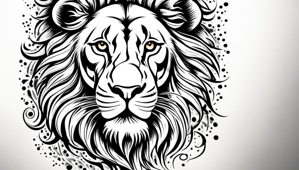 krachtige leeuw tattoo