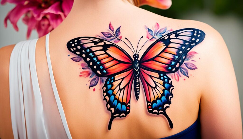 vlinder tattoo plaatsing